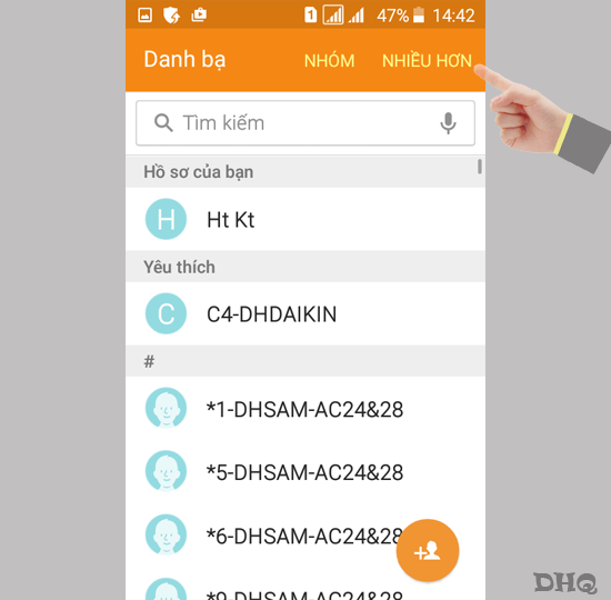Vào danh bạ chọn nhiều hơn